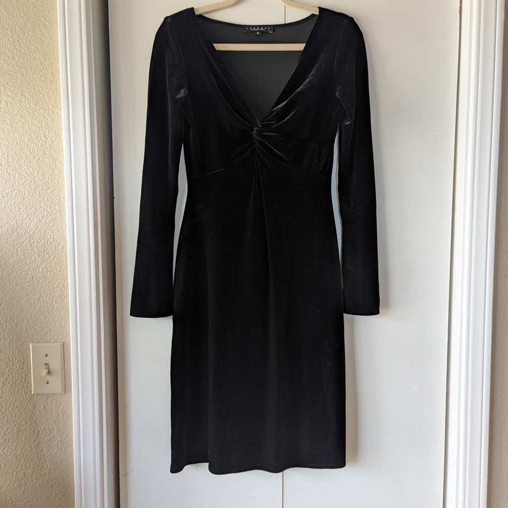 Laundry By Shelli Segal Black Velvet Midi Dress